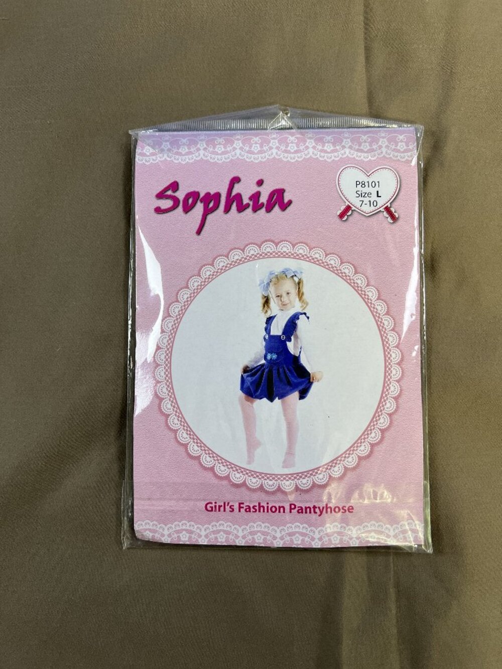 Sophia Girl's Fashion Pantyhose Size L (7-10) White